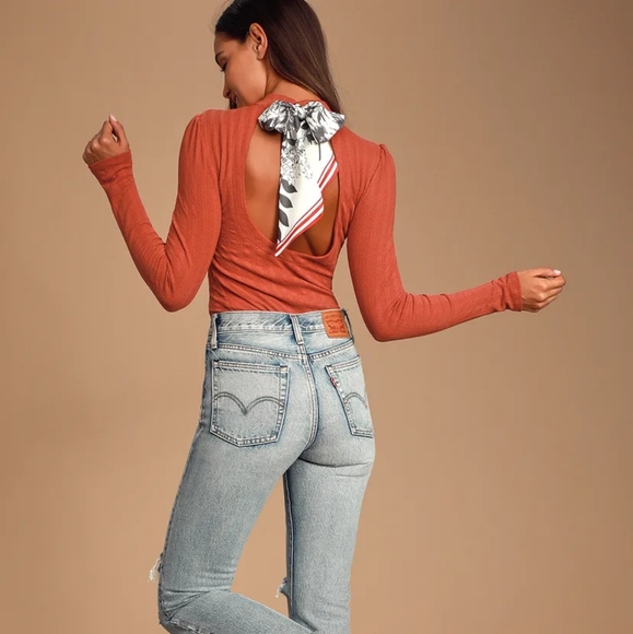 Free People Red Party In The Back Shirt Small NWT - Picture 2 of 7